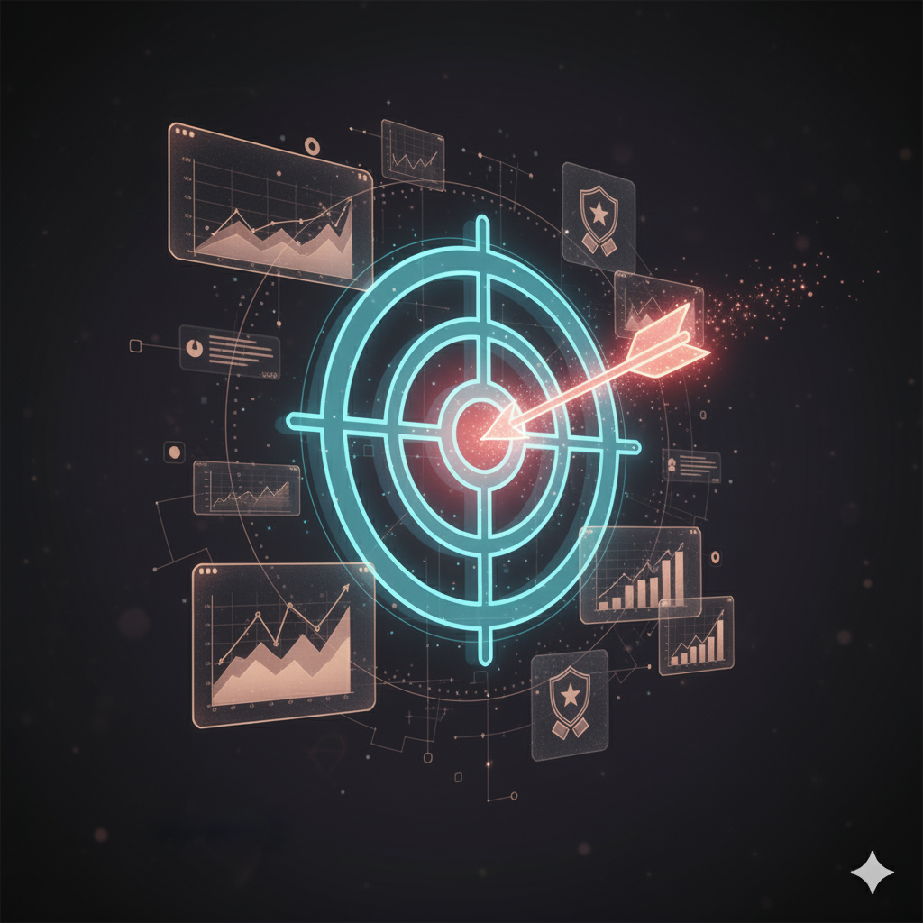 Alvo com uma flecha no centro